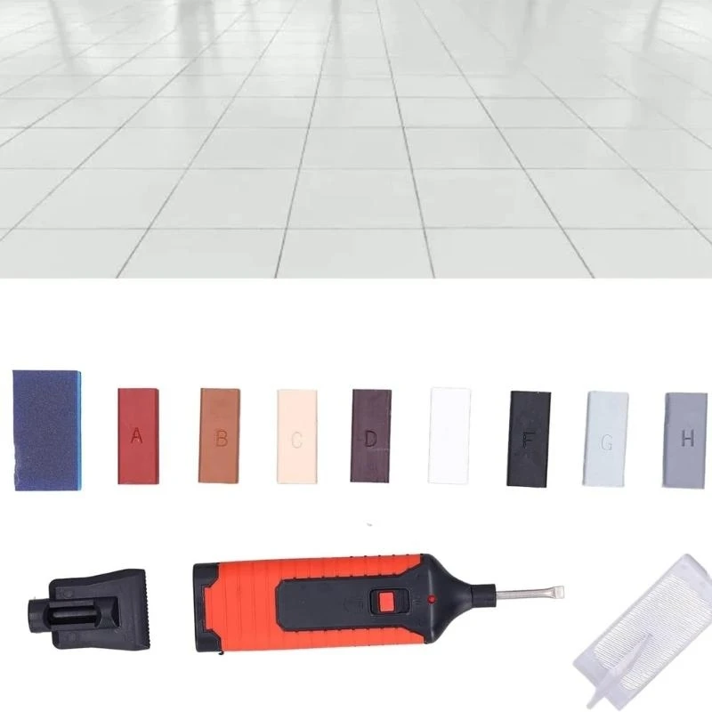 مجموعة إصلاح تشققات البلاط متعددة الألوان تتضمن قطعة قماش من ورق الصنفرة لمذيب الشمع