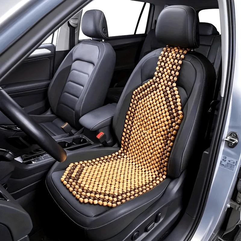 

1pcs Wooden Beads Car Seat Cushion Summer Ventilated Breathable Universal All-Season Car Accessories for Front/Back Seats