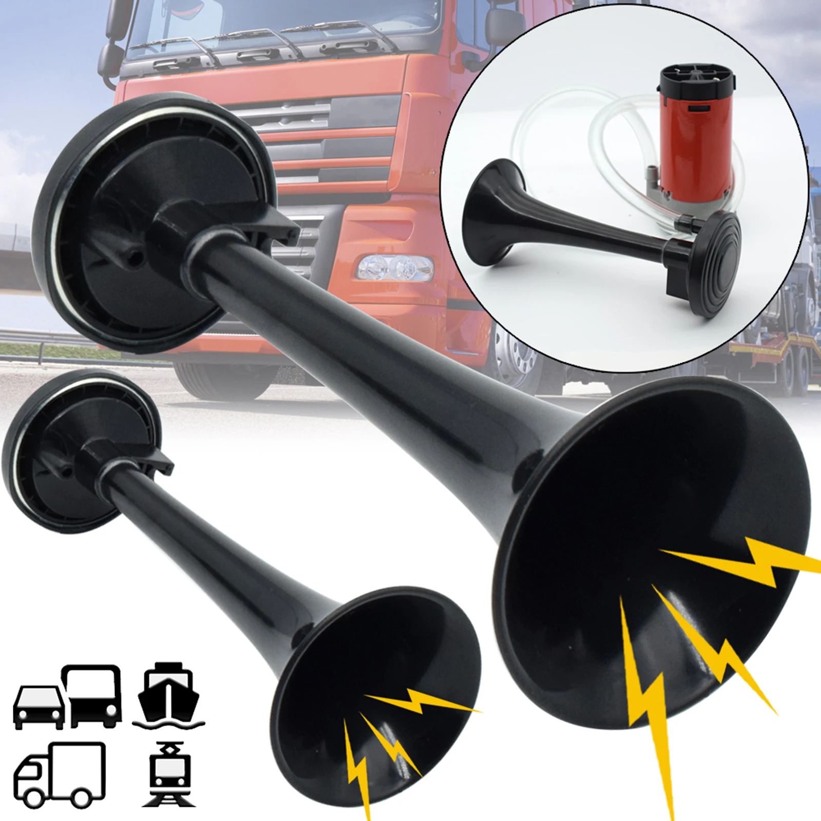 UNIVERSAL Ultra Loud 12V Dual Trumpet Air Horn System Kit Car Trunk Train Horn For BMW E46 Pickup Air Compressor Boat Snail Horn