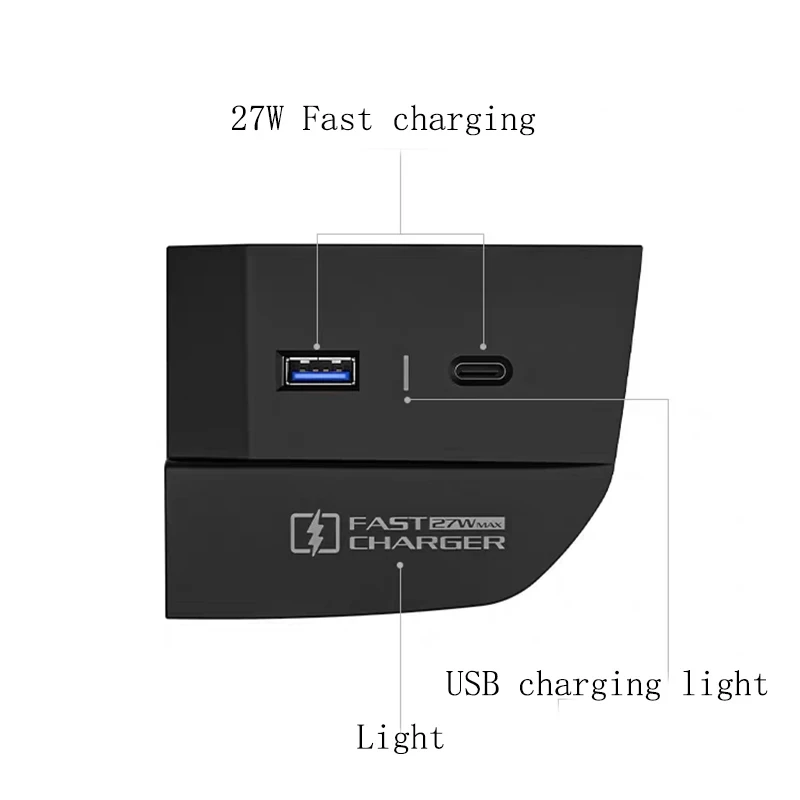 For BMW G42 G20 G21 G22 G23 G26 G28 I3 I4 27W Car USB type-c charger fast phone charger gear shift lever charging holder trim