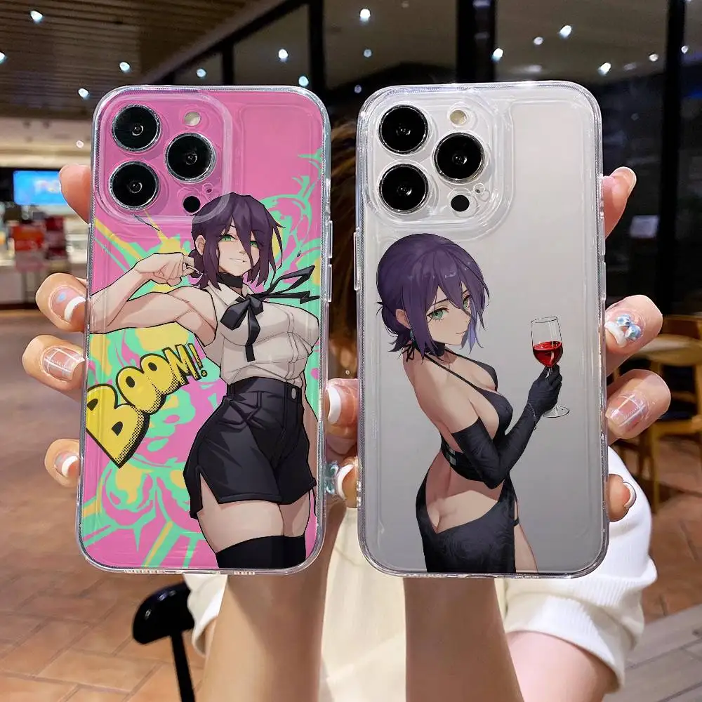 

C-Chain-saw Man Reze Phone Case For iPhone 17 16e 16 15 14 13 12 11mini Pro Max X XR XSMAX 8 7 Air Plus Soft Cover