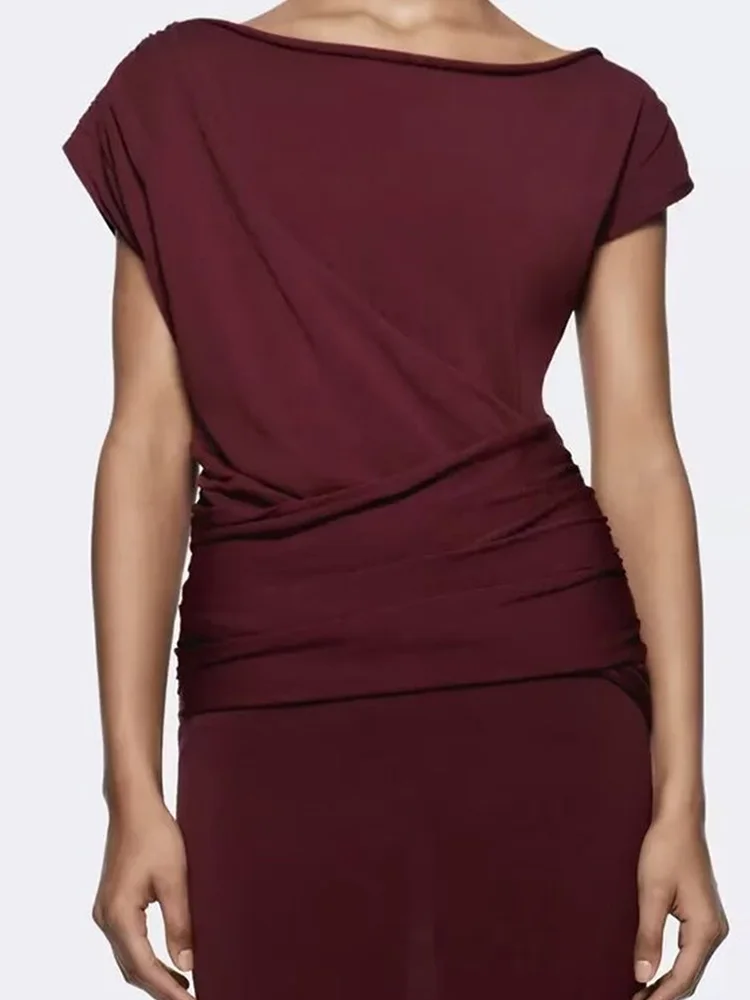 Haut sans manches à volants, nouvelle mode européenne et américaine, décoration Simple à volants, haut sans épaules