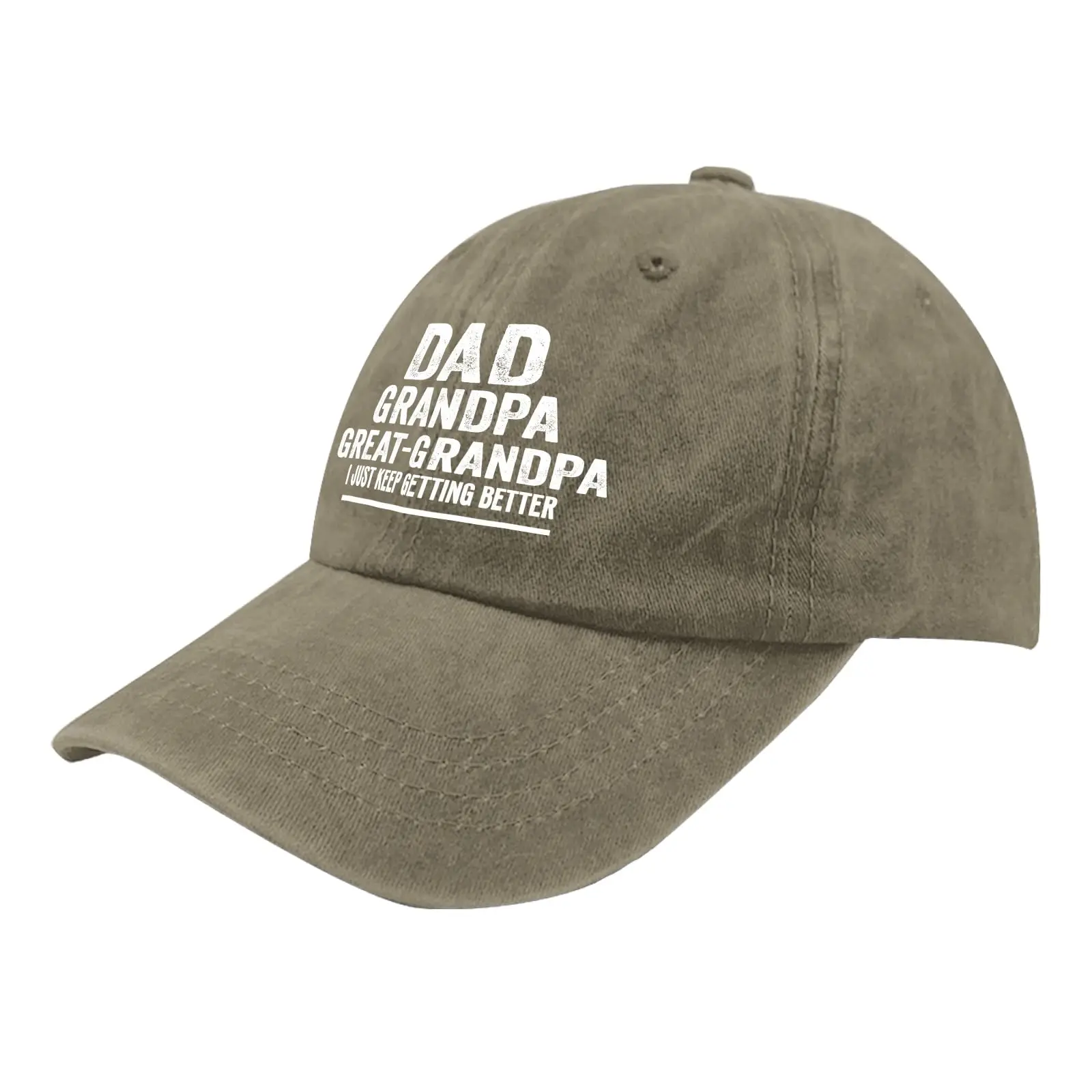 Dad Grandpa Great Grandpa Cap Women Baseball Hat Pigment Khaki Black Hats for Men Gifts for Girlfriends Workout Cap