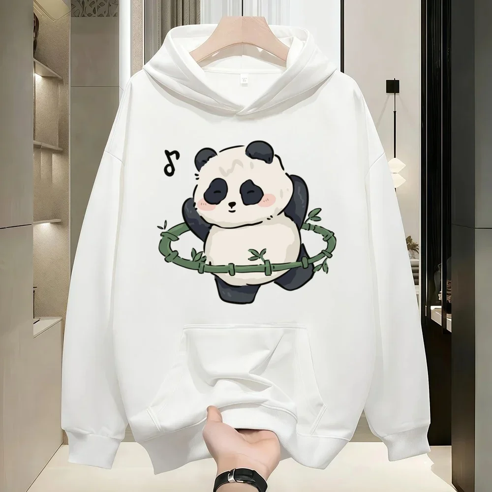 Bamboo Hula Hoop Panda Hoodie, weiche und niedliche Healing-Serie, gleiches Oberteil für Eltern und Kinder! Vielseitiger Street-Style