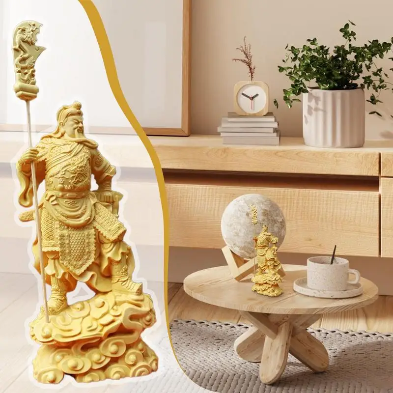 

Guan Yu Statue Wood Feng Shui Sculpture God Of Wealth Statue Home Decoration Tabletop Decor Good Luck Sculpture For Desk