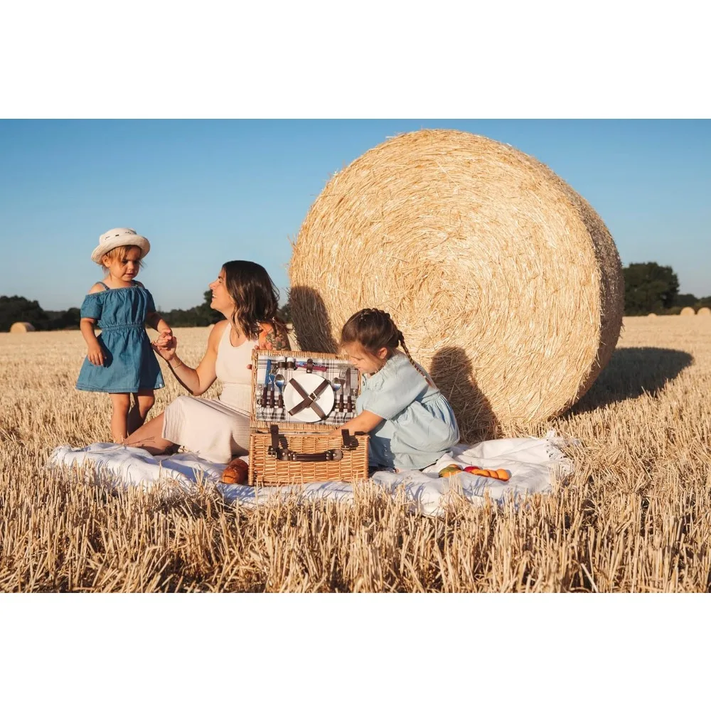 Bristol Picnic Basket for 2, Wicker Picnic Basket - Picnic Set