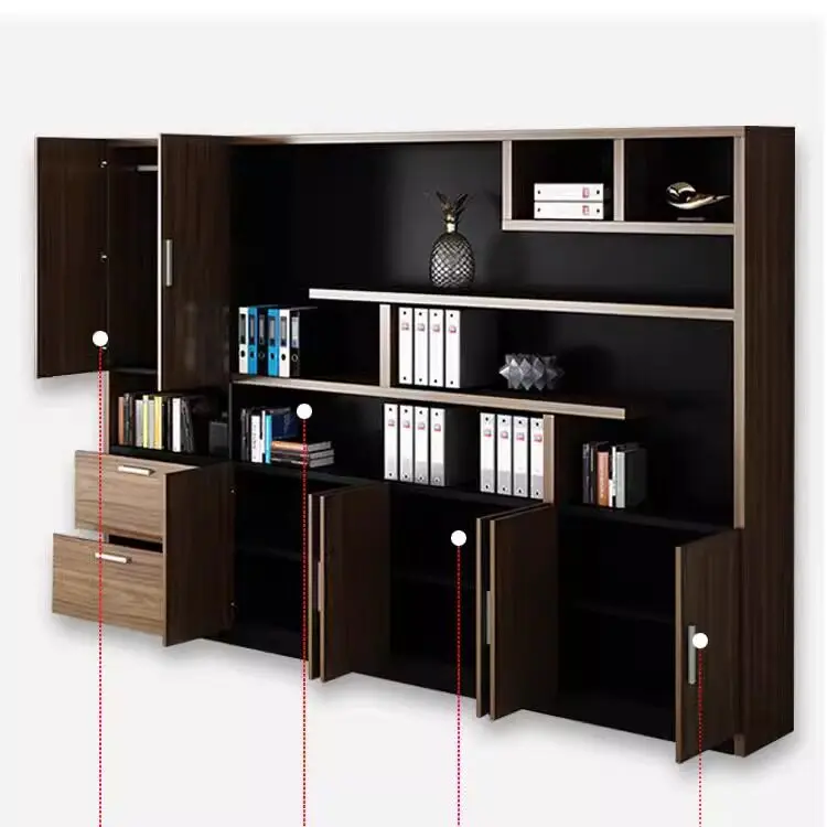 YJQ office file cabinet wooden boss background information file bookcase storage cabinet