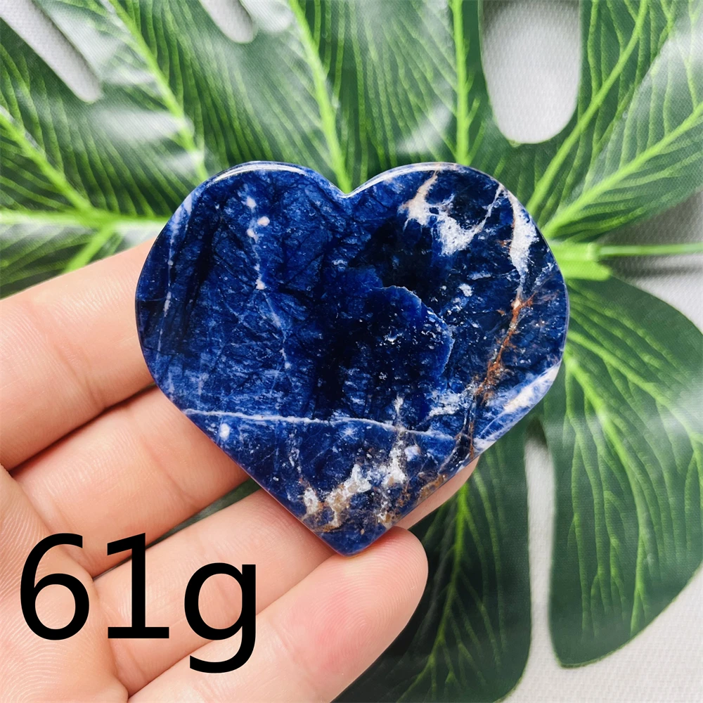 

Natural gemstones Heart-shaped Decoration Blue Sodalite Mineral Collection Witchcraft Altar Crystal Stone Healing Spirit stone