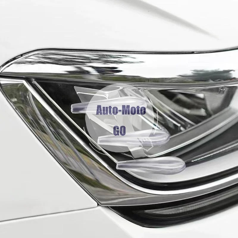 6Pcs Car 3D Headlight Guide Strip Sticker Noise Reduction Waterproof Easy Install Auto Refit Decoration