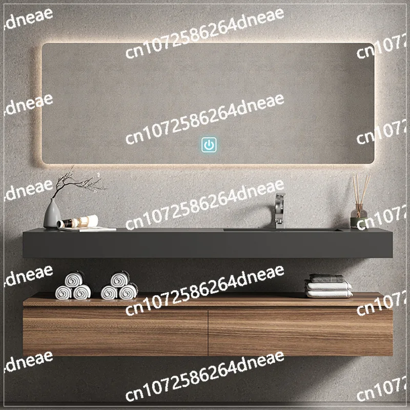 

Bathroom Cabinet Combination Bathroom Rock Plate Integrated Basin Wash Hands, Facial Sink, Washbasin, Japanese minim