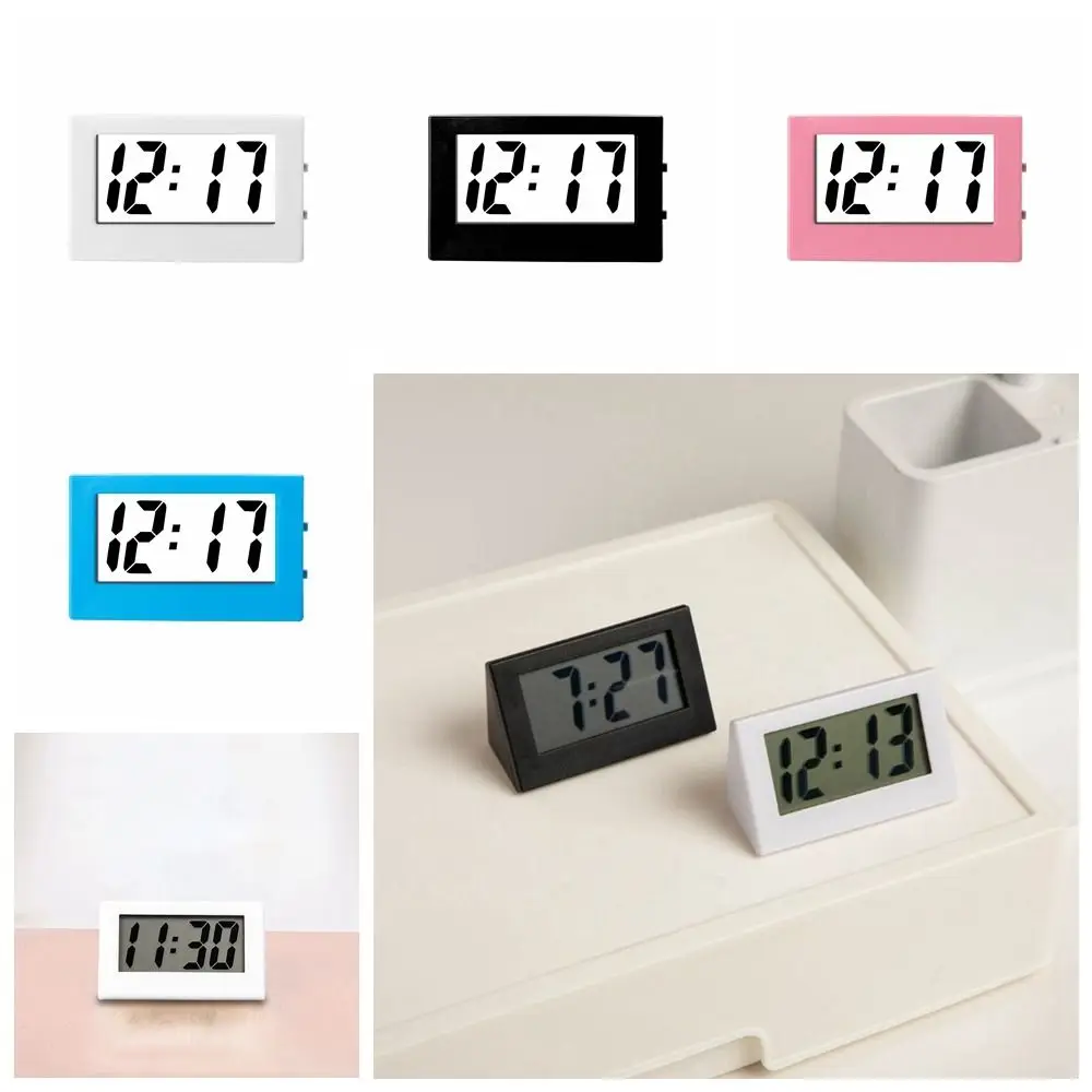 Durable Small Mini Triangle Clock ABS Simple Desk Digital Clock Mute Electronic Student