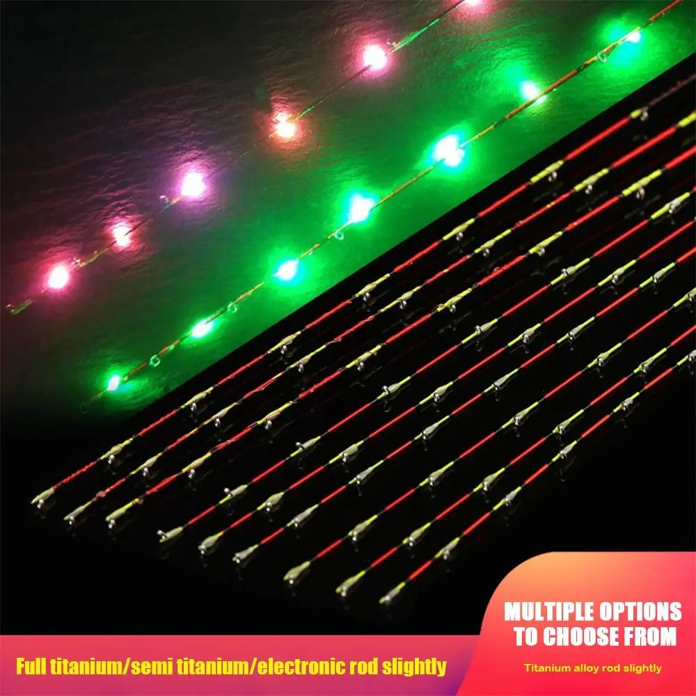 55 centimetri LED Mezza Titanio/Titanio Completo Barca/Punta della Asta di Zattera di Ricambio Coda Morbida Mezza Lega di Titanio Parti di Riparazione Sostituire la Punta della Canna Da Pesca