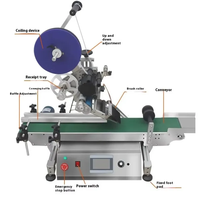 Fully Automatic Desktop Flat Labeling Machine Box Bag Cosmetic Daily Goods Top Surface Table Packaging Label Sticking Equipment view 6