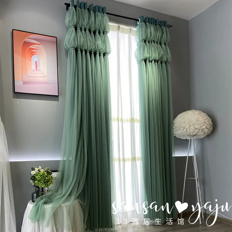 Green Purple Bubble Luxury Curtains for The Living Room Ready Made 