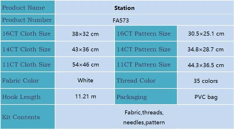 Joy Sunday Cross Stitch Kits Station HD Pattern Aida 16CT 14CT 11CT DMC Threads DIY Hand Embroidery Kit Art Craft Home Decor New