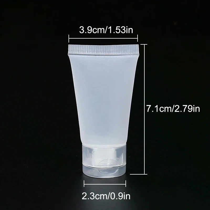 10 szt. Puste tubki do wyciskania 15ml-100ml, pojemniki PE na błyszczyk, butelki na próbki, tubki wielokrotnego użytku na błyszczyk, krem, pojemniki DIY