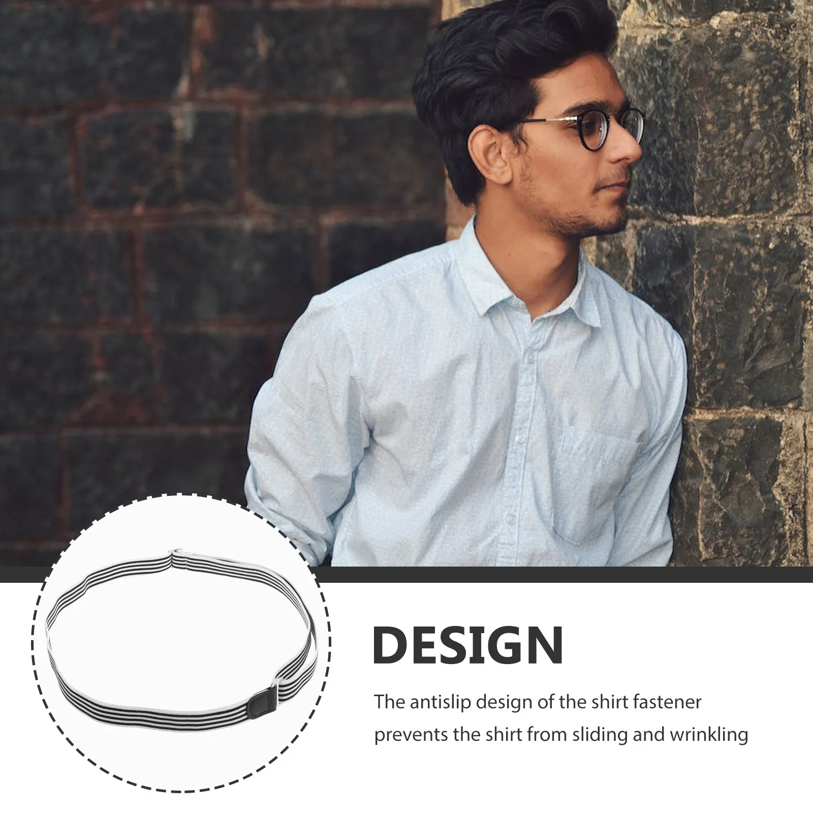 

Anti-Slip Shirt Belt Adjustable Shirt Stay Strap Wrinkle Proof Tuck Band Secure Holder Sturdy Buckle Waistband