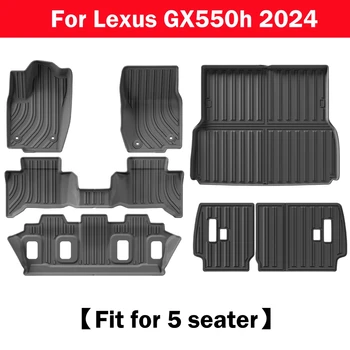 For Lexus GX550 GX550h 2024 2025 TPE Floor Mats Trunk Mats Custom Fit All-Weather Floor Mat