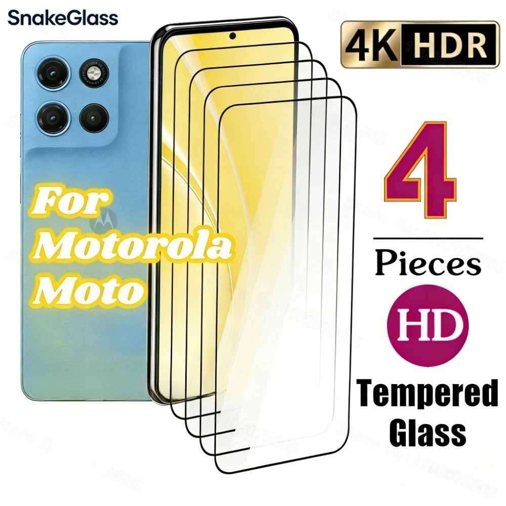 Paquete de 4 protectores de pantalla para Motorola Edge 70 Fusion/Pro, Edge 60 Fusion, Edge 60 50 40 Pro/60 50 Neo/Ultra G17 Power, vidrio templado