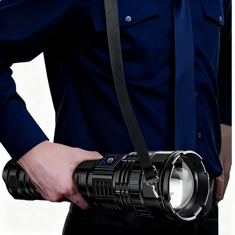 

10000LM Самые мощные светодиодные фонарики Тактические 15000 мАч Встроенный аккумулятор 800 Вт Вспышка Аварийные прожекторы 4 км Праздничные подарки