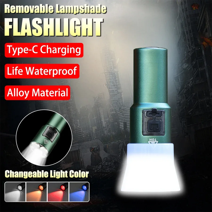 1000LM EDC Pocket Led Flashlight Rechargeable 3 Led Portable Ultra Bright Magnetic Torch Light for Camping Night Walk Emergency