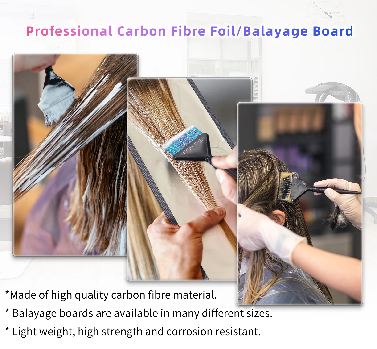 Professionelles Haarfärbebrett aus Kohlefaser mit Kammzähnen-Design – Haarfärbewerkzeug für Salonfriseure zur präzisen Hervorhebung – Detail 7