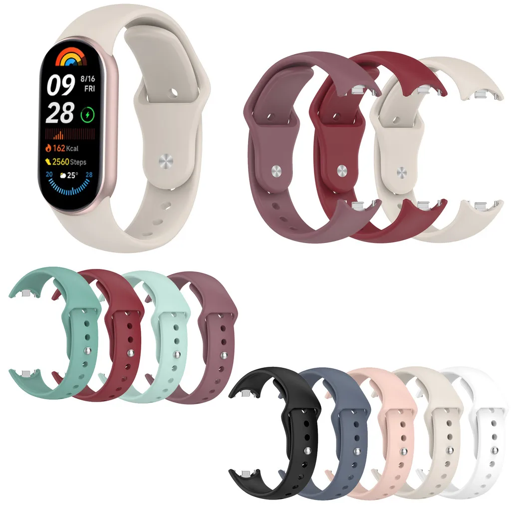 

Sport Replacement Band for Xiaomi MiBand 10 9 8 MiBand 10 9 8 Silicone Strap Waterproof Wristband