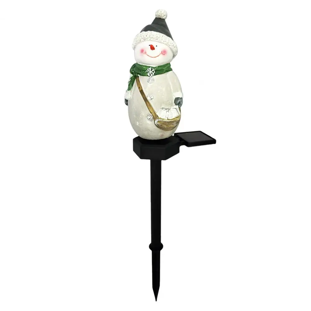

Christmas Eve Yard Decorations Festive Christmas Solar Light Resin Santa Snowman Figurine Garden Stake for Outdoor Decor Yard