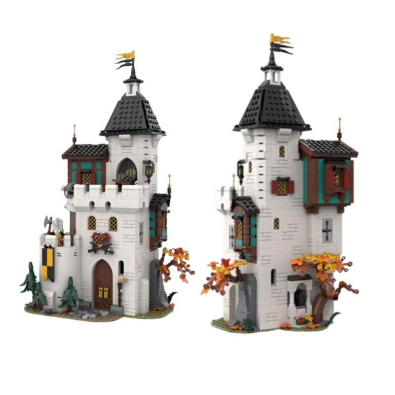 Spot MOC-189672 1213pcs MOC White Tower Assembly Building Blocks Castle DIY Building Bricks Model Toy For Collector