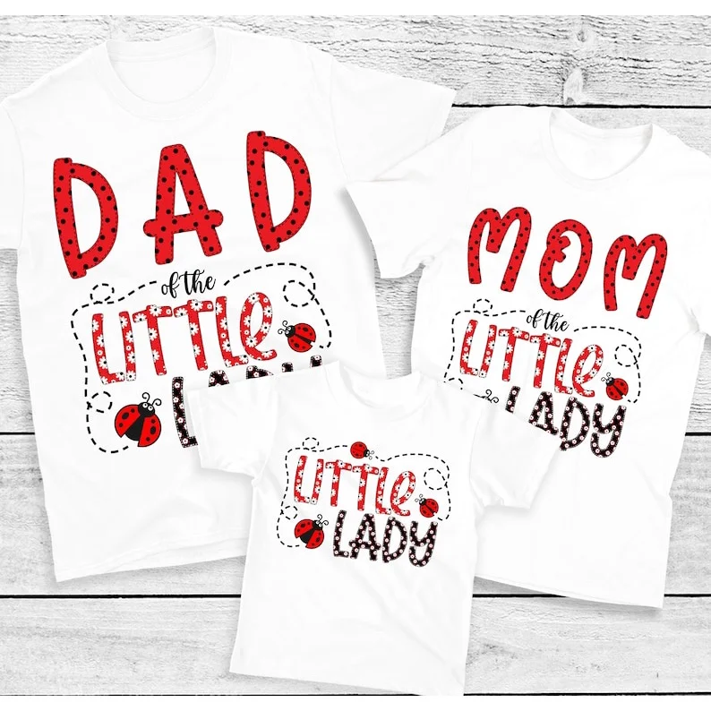 

Ladybug T-shirt Lovely Birthday Girl Party Clothes Funny Family Matching Shirts Outfits Set Graphic Tees Gift