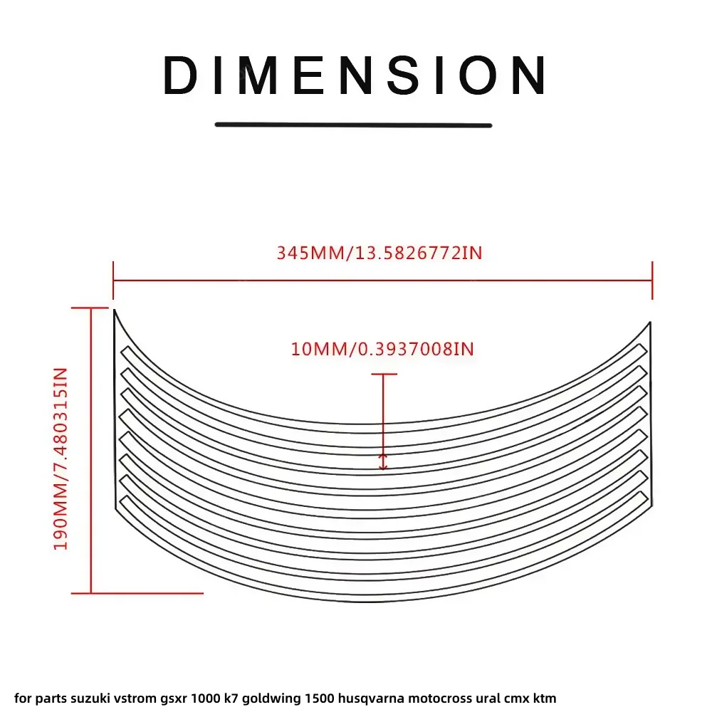 16 Strips Wheel Sticker Stripe Tape Bike Motorcycle 17 18 inch for parts suzuki vstrom gsxr 1000 k7 goldwing 1500 husqvarna moto