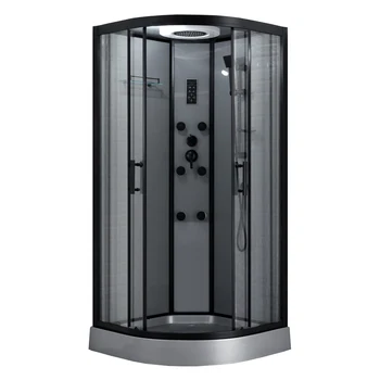 욕실 코너 블랙 컬러 디자인 하이드로 마사지 및 스팀 샤워 캐빈, 90x90