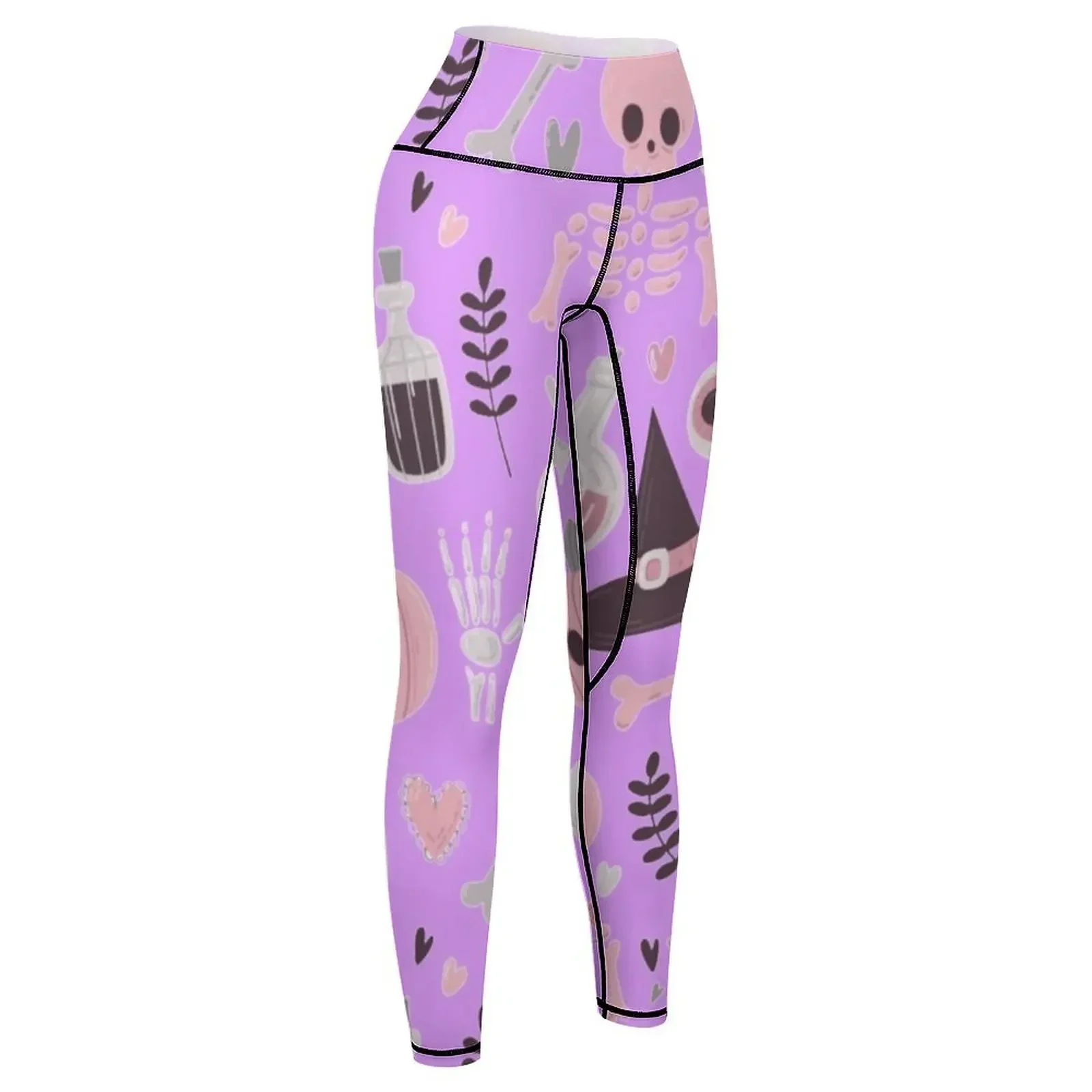 هالوين الأرواح المخيفة أشباح اليقطين قبعة ساحرة نمط طماق ملابس رياضية لصالة الألعاب الرياضية اللياقة البدنية الملابس النسائية طماق #6