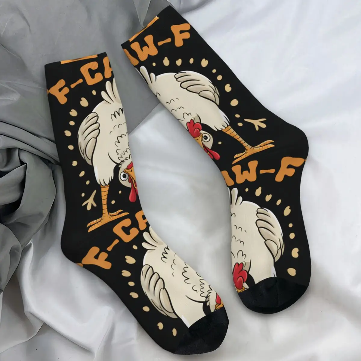 

Funny F-Caw-F Chicken Socks Autumn Stockings Korean Adults Men Breathable Socks Graphic Climbing Anti Slip Socks