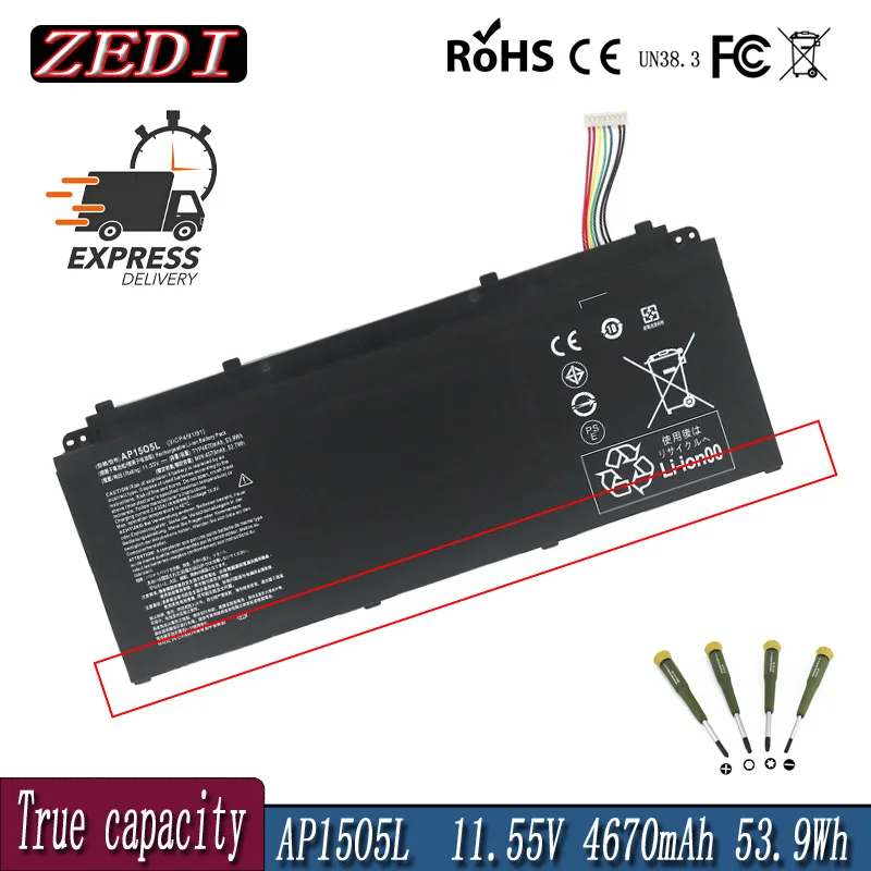 ZD AP15O5L Laptop Battery For Acer Spin 5 SP513-52N Aspire S13 S5-371 CB5-312T SWIFT 1 SF114 SF514 SF515 TRITON 700 N17W6 N16C4