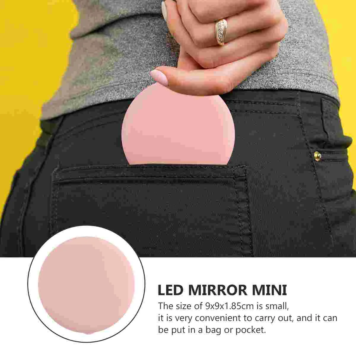 Miroir de maquillage grossissant 10 fois avec lumière LED, mini verre pour déterminer la poche, pliant avec lumières