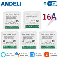 ANDELI DIY WiFi Mini Smart Light Switch 16A Two Way Control Tuya/Smartlife APP Remote Control for  Alexa Google Home Automation