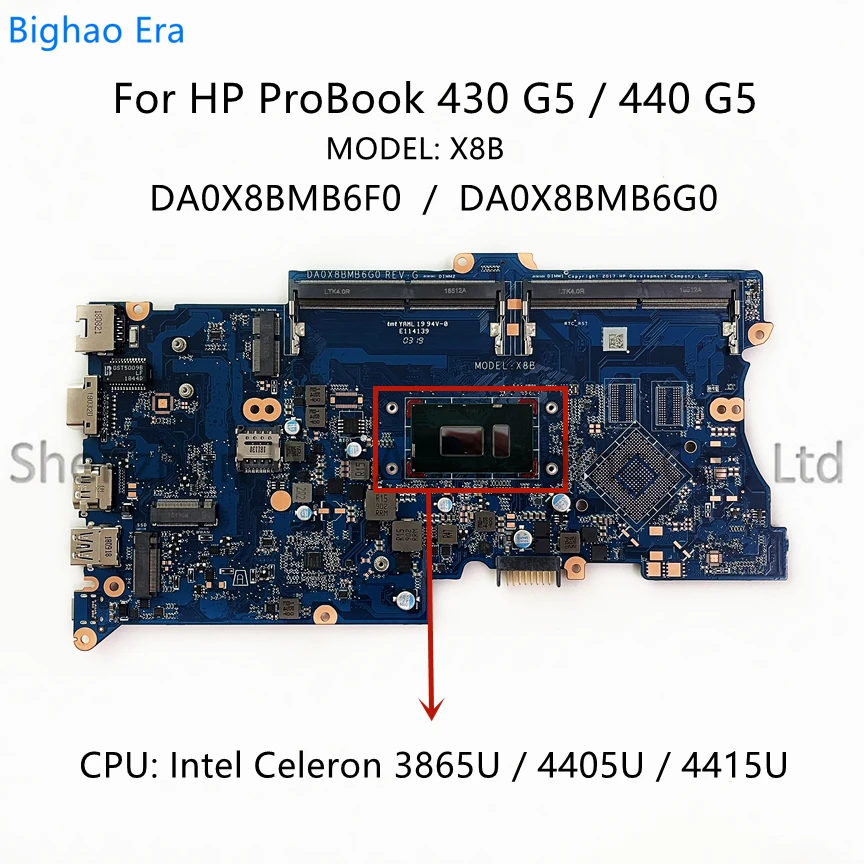 DA0X8BMB6F0 DA0X8BMB6G0 For HP ProBook 430 G5 440 G5 Laptop Motherboard With Intel i3/i5/i7 CPU L01039-601 L01042-601 L01037-001