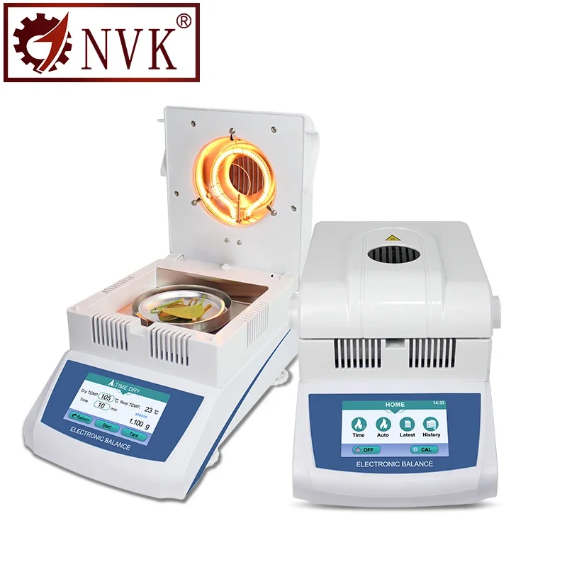 NVK 100g 1mg Moisture Tester Laboratory 0.001g Medical Grain 50g Food Coffee Halogen 0.005g Moisture Analyzer for Lab