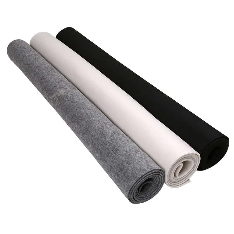 1-3mm Thick Black White Gray Felt Fabric Non-woven Felt Fabric Sheet Patchwork DIY Sewing Crafts Accessories Material