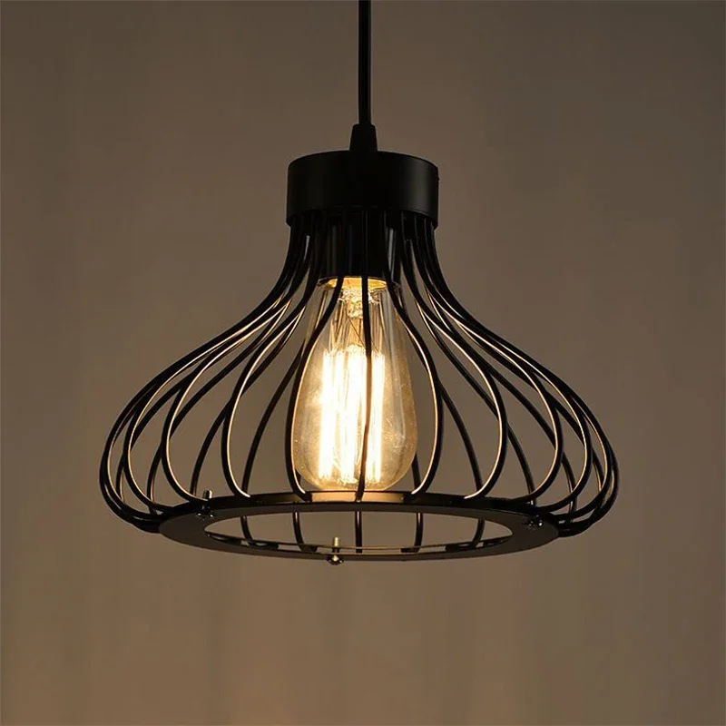 Retro Creative Pendant Light Fixtures Industrial Rustic Iron Ceiling Light with Petal Lampshade for Kitchen Island Bedroom Hotel