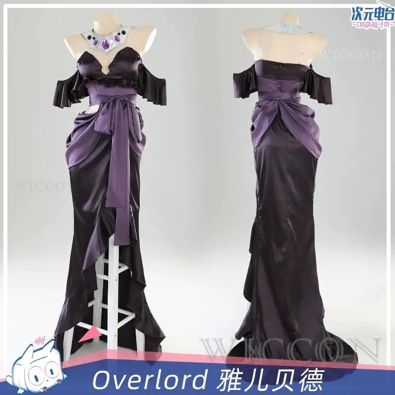 Anime Overlord Season 4 Albedo Cosplay Costume Women Sexy Up Slim Dress Necklace Outfit Party Uniform Halloween Carnival Costume