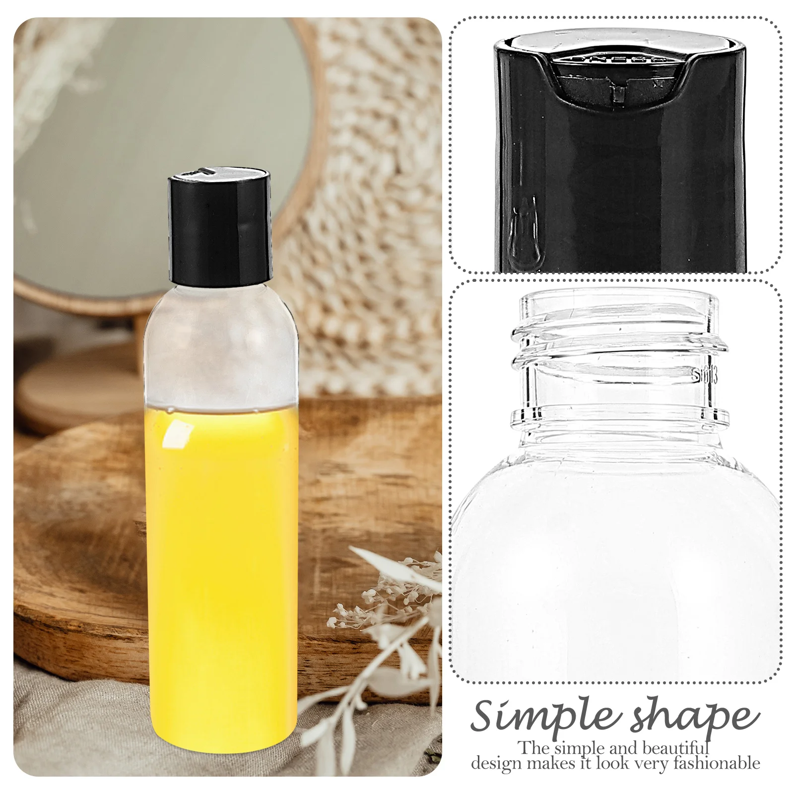 

12Pcs Disc Caps Bottles High-End Empty Sub Containers for Lotion Body Cream Shampoo Shower Gel Refillable Portable Mini Plastic