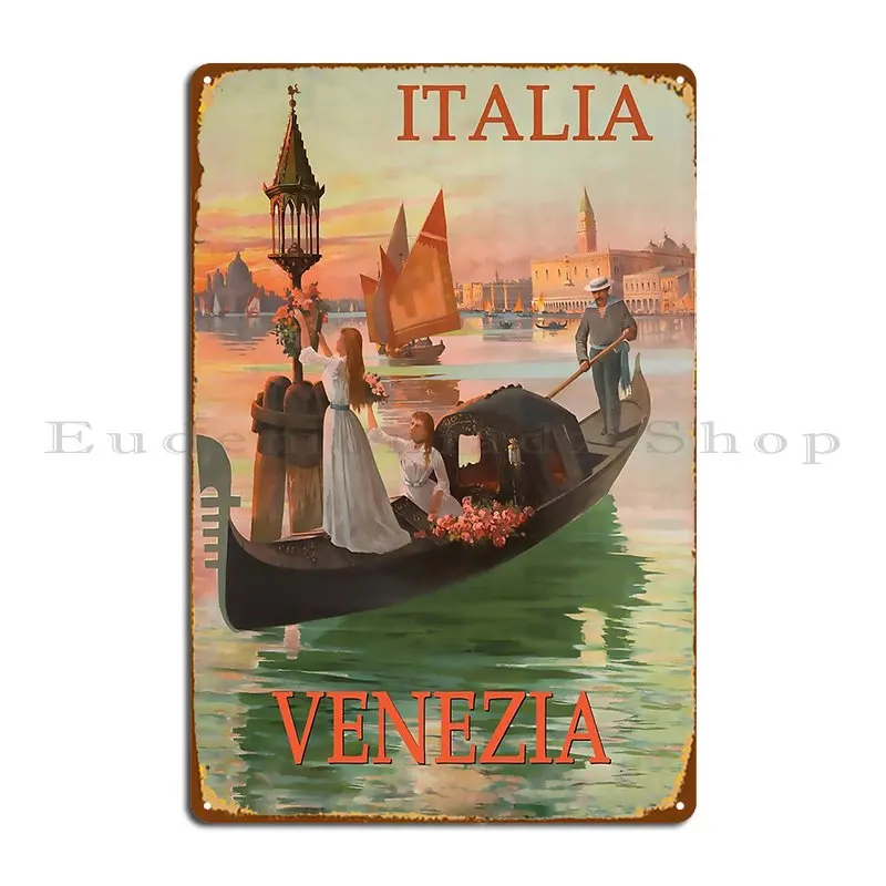 Italia Venezia Vintage Metal Plaque Mural Mural Garage Wall Decor Character Tin Sign Poster