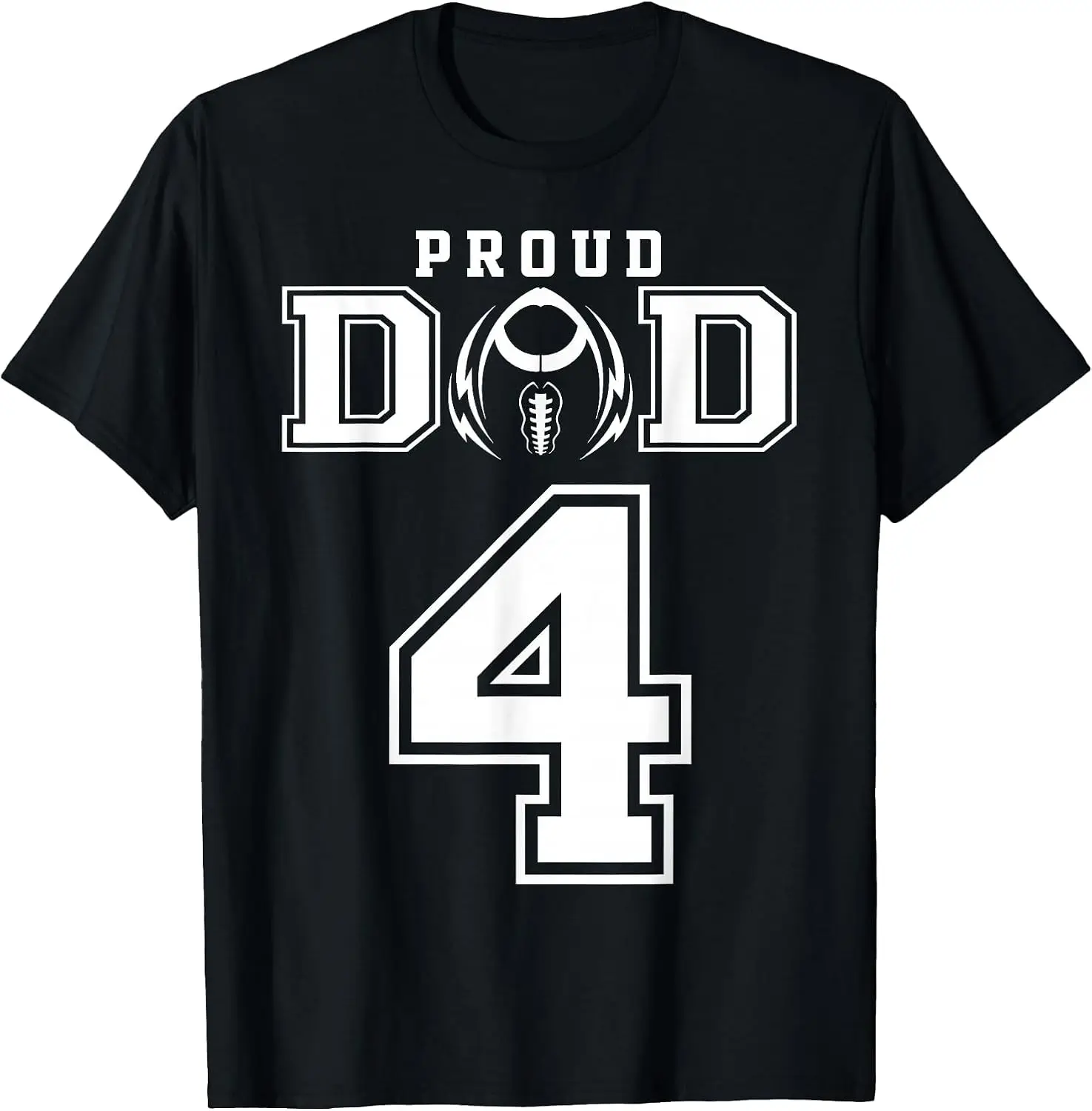 Custom Proud Football Dad Number 4 Personalized For Men T-Shirt