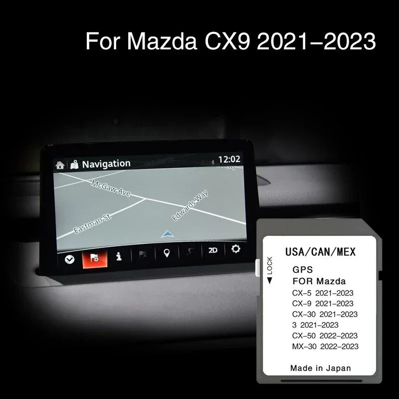 

Car SD Map Card for Mazda CX9 2021 2022 2023 Navigation Gps Sat NAV Fast Delivery Cover USA CAN MEX