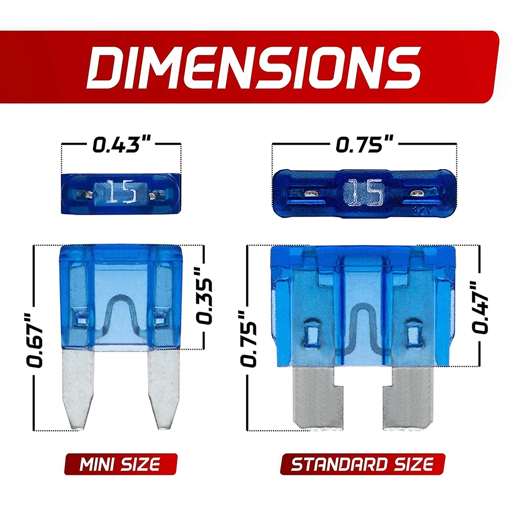 Assortimento di fusibili a lama per Auto da 1000/800 pezzi Kit assortito Mini Set di lame di dimensioni Standard fusibile automobilistico per camion