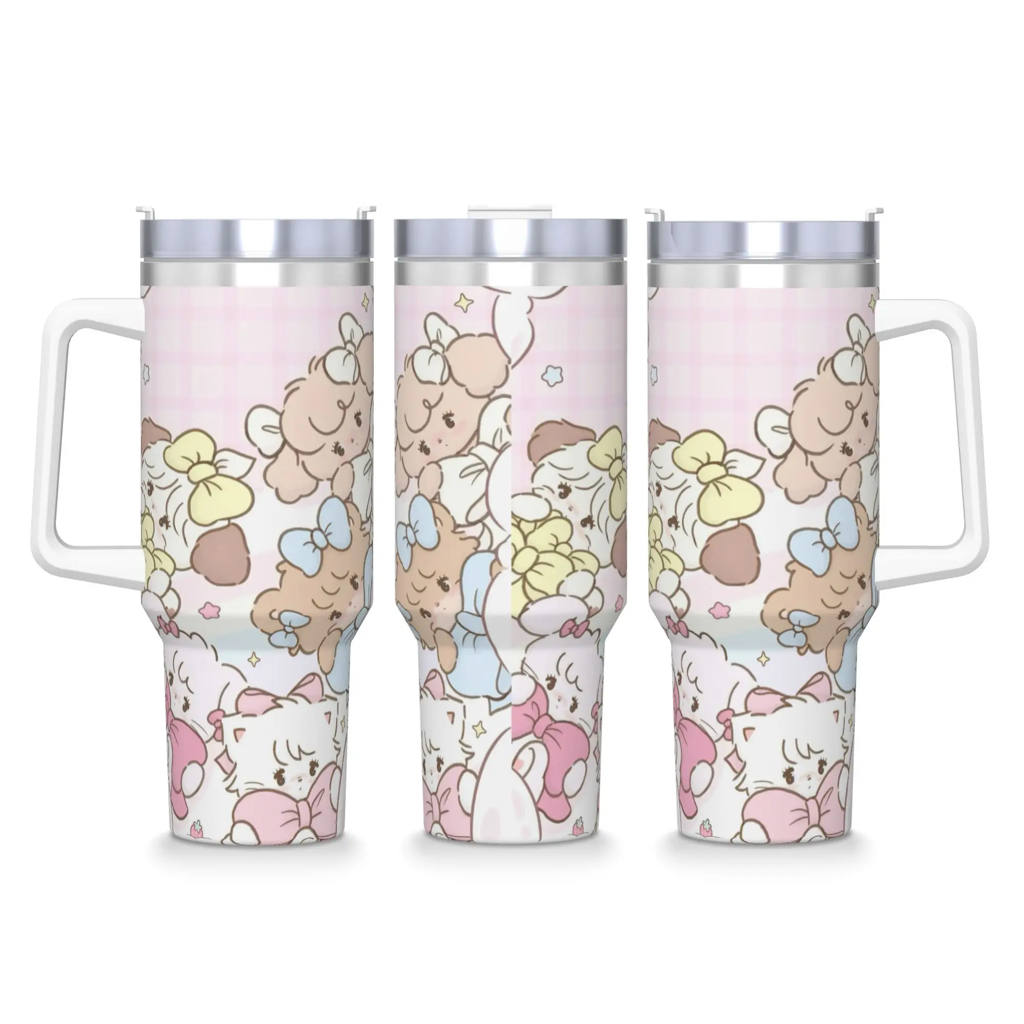 

Stainless Steel Tumbler M-Mikko Car Mugs With Straws Travel Hot Drinks Water Bottle Leakproof Large Thermal Cups