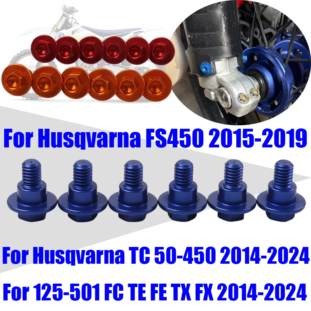 

For Husqvarna 50 65 85 125 150 250 300 350 450 501 TC FC TE FE FS TX FX 14 - 24 M6*12 Accessories Front Fork Guard Bolt Screws