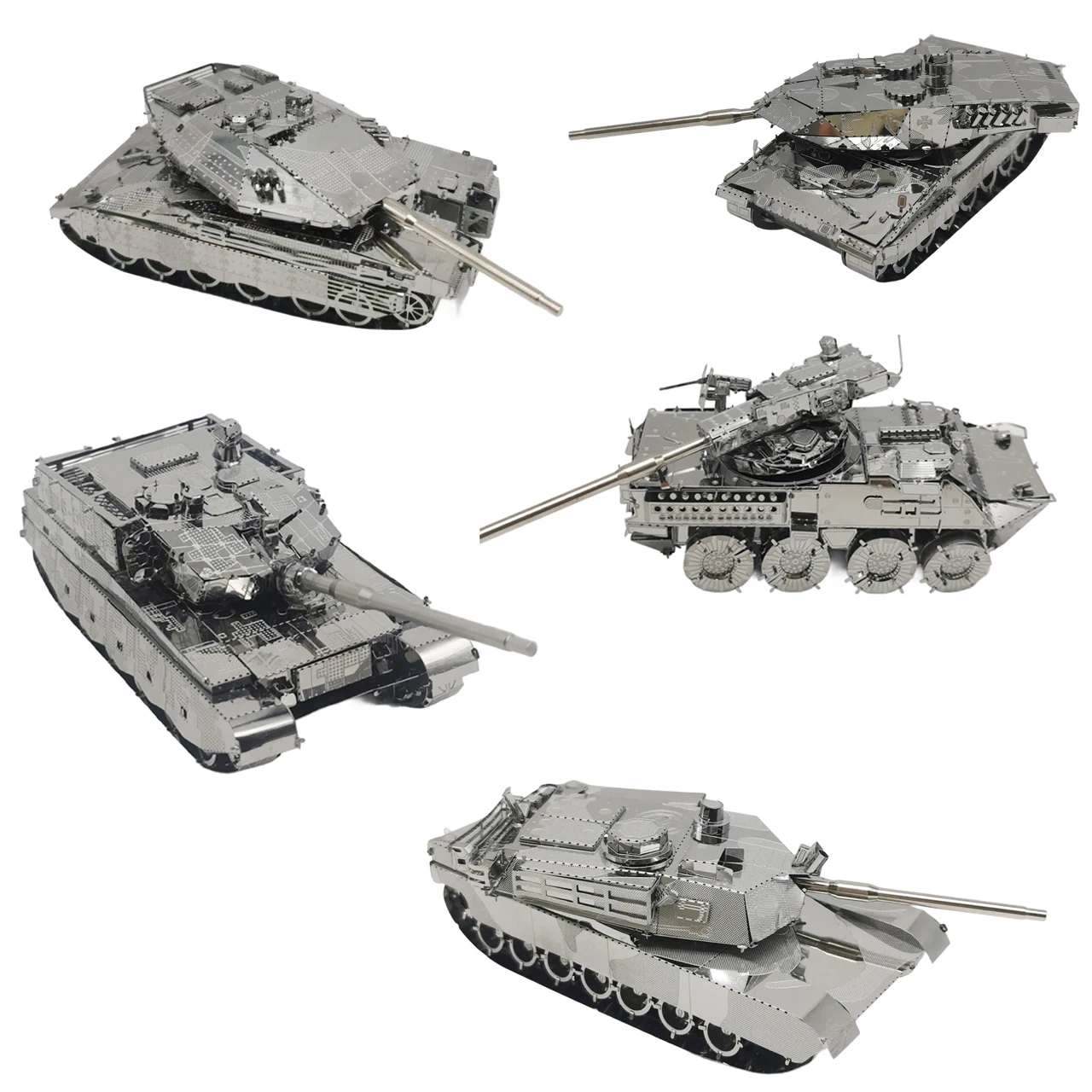 3D Metal Puzzle Silver Tank model KITS Assemble Jigsaw Puzzle Gift Toys For Adult